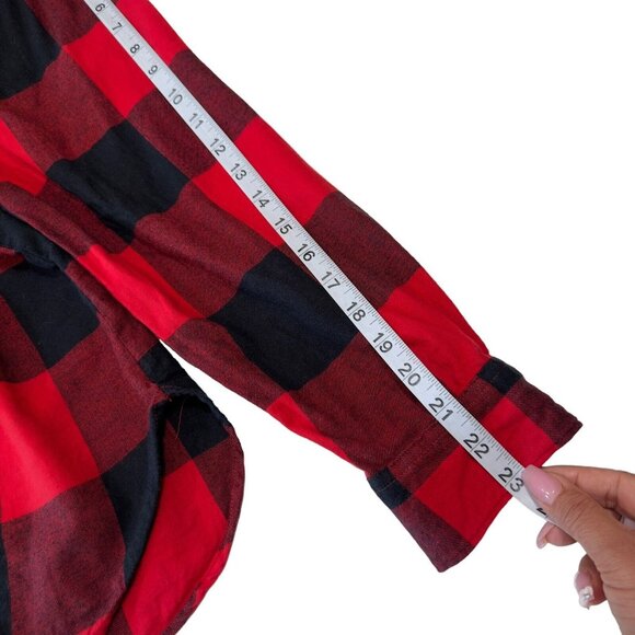 Old Navy Classic Red-Black Buffalo Plaid Button Down Flannal Shirt  Women SZ XXL - Picture 6 of 15